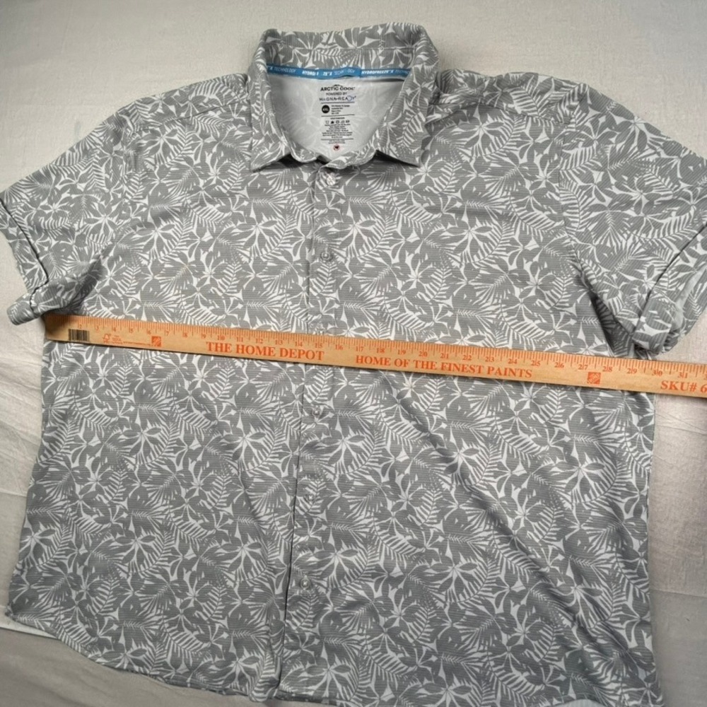 Arctic Cool MagnaReady Shirt Mens 4XL Magnetic Buttons Floral Leaf Hydrofreeze X - Picture 4 of 6